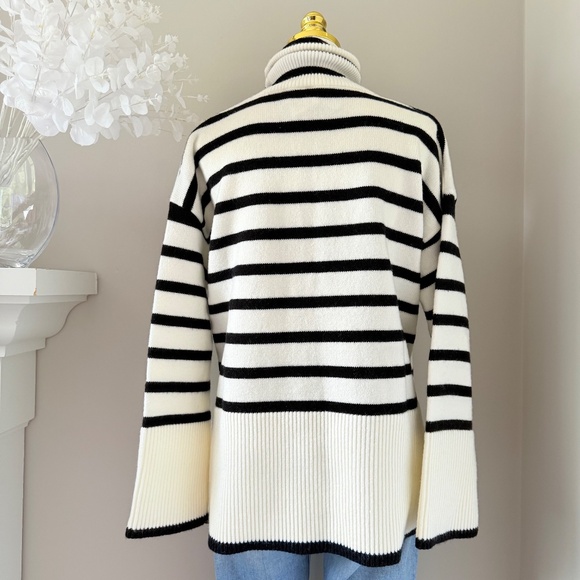 Silk & Salt Striped Sweater in Black and White, Sz M (NWT) - Picture 6 of 7